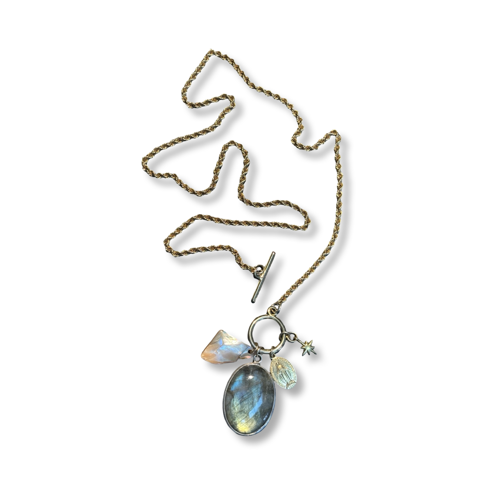 Sautoir et médaillon de Labradorite