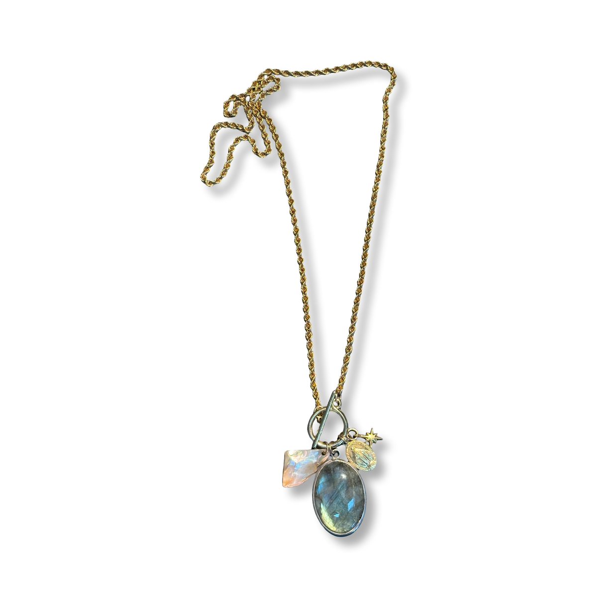 Sautoir et médaillon de Labradorite