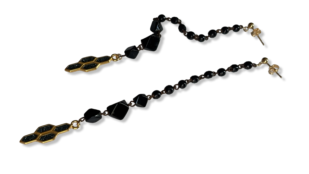 Pendants en perles noires