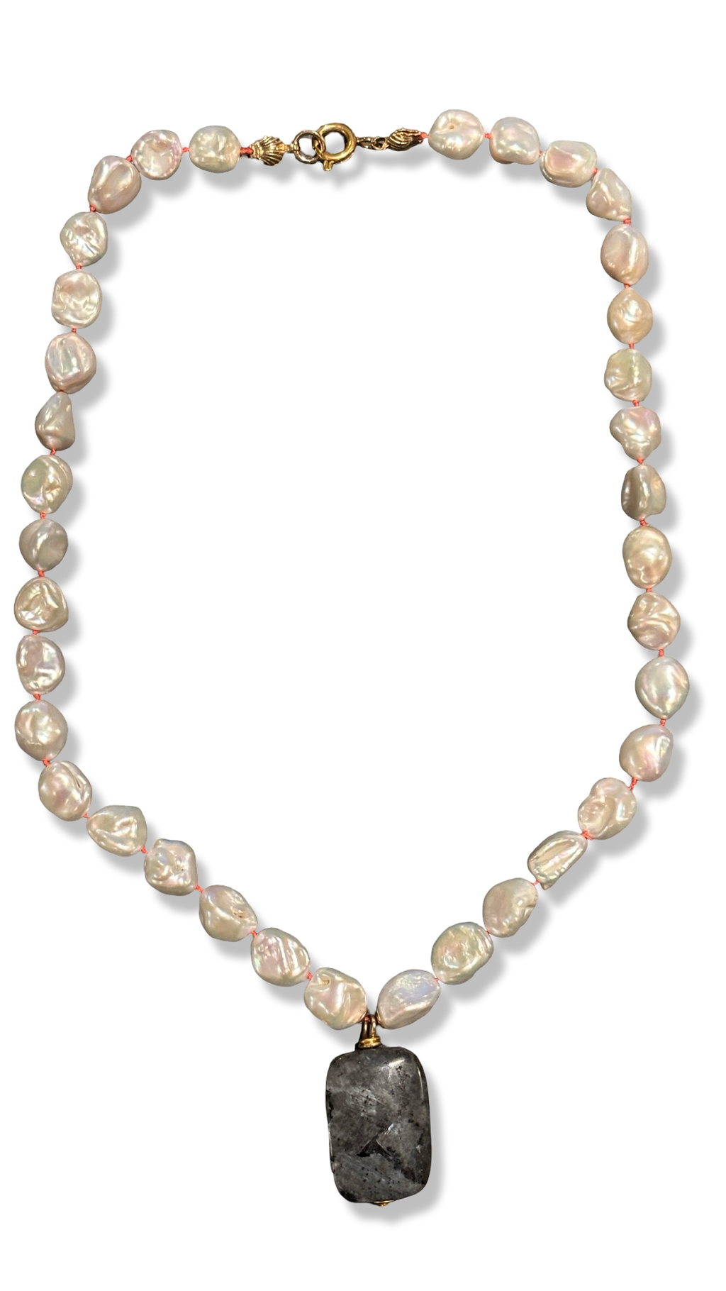 Collier de perles baroques et labradorite