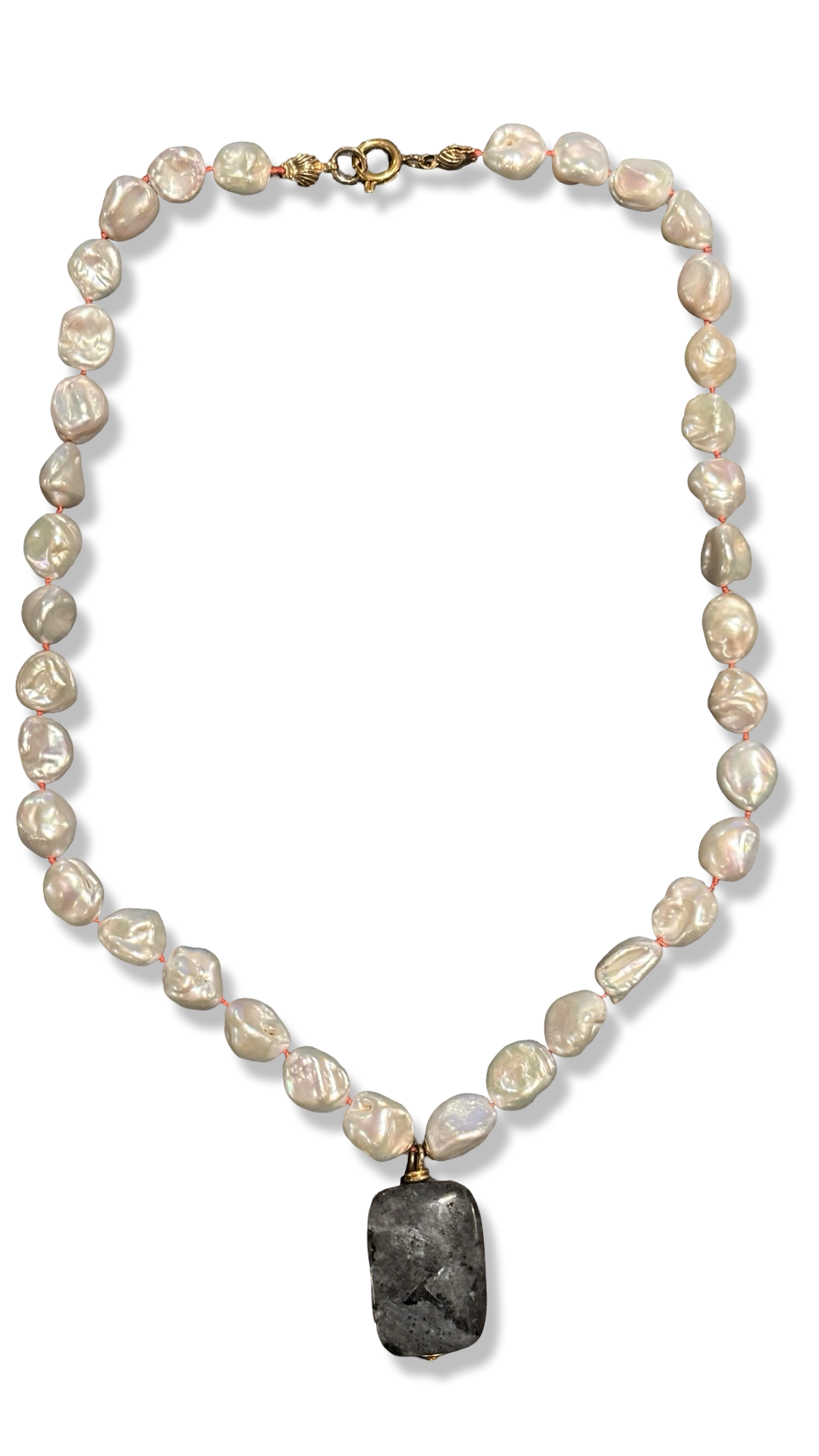 Collier de perles baroques et labradorite