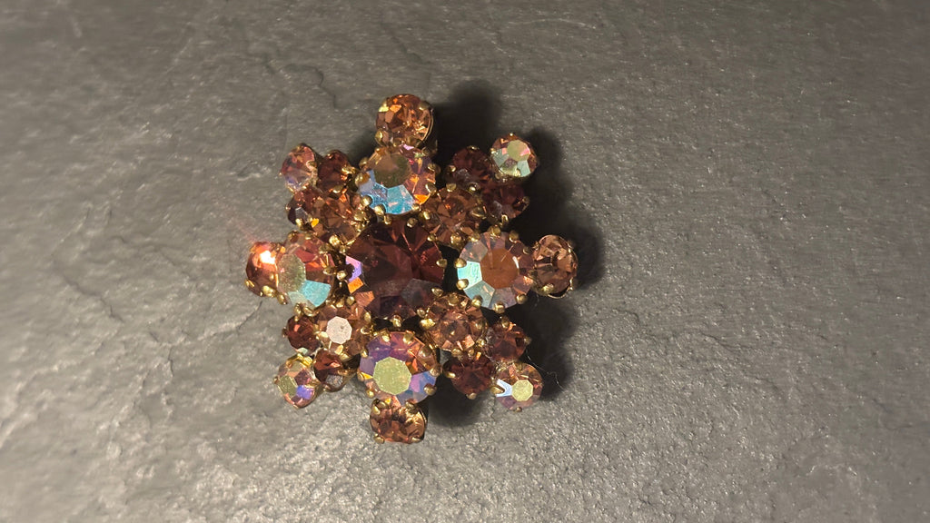 Broche en strass vintage années 60