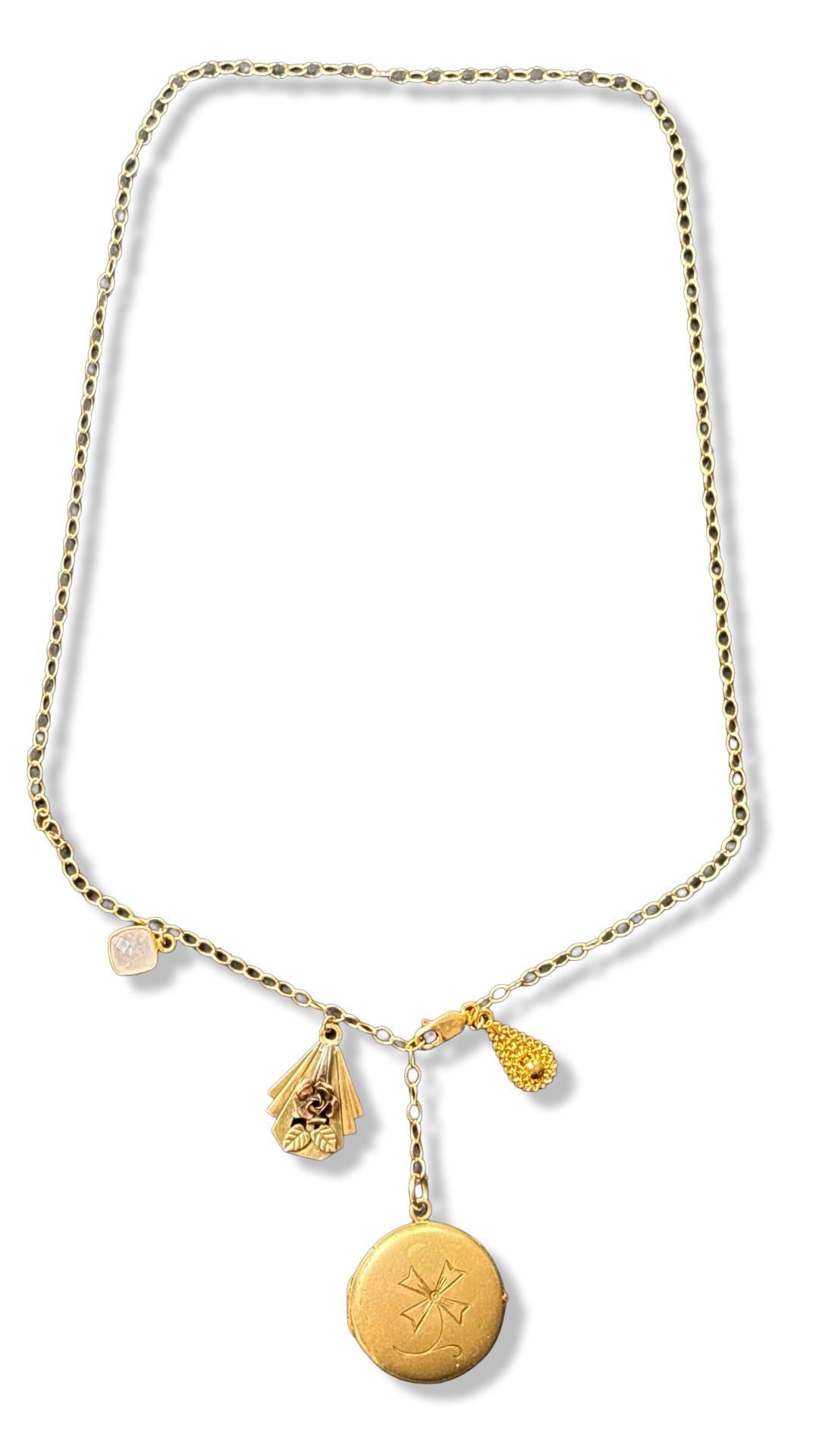 Collier lasso, médaillon a secret et pendentif Art Deco