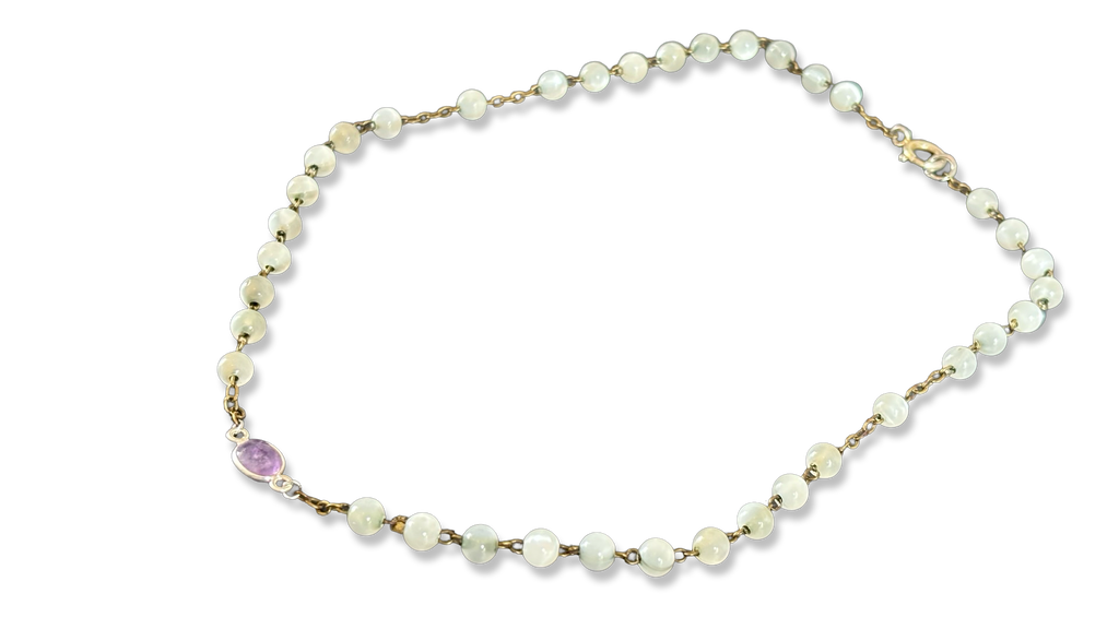 Collier chapelet et améthyste