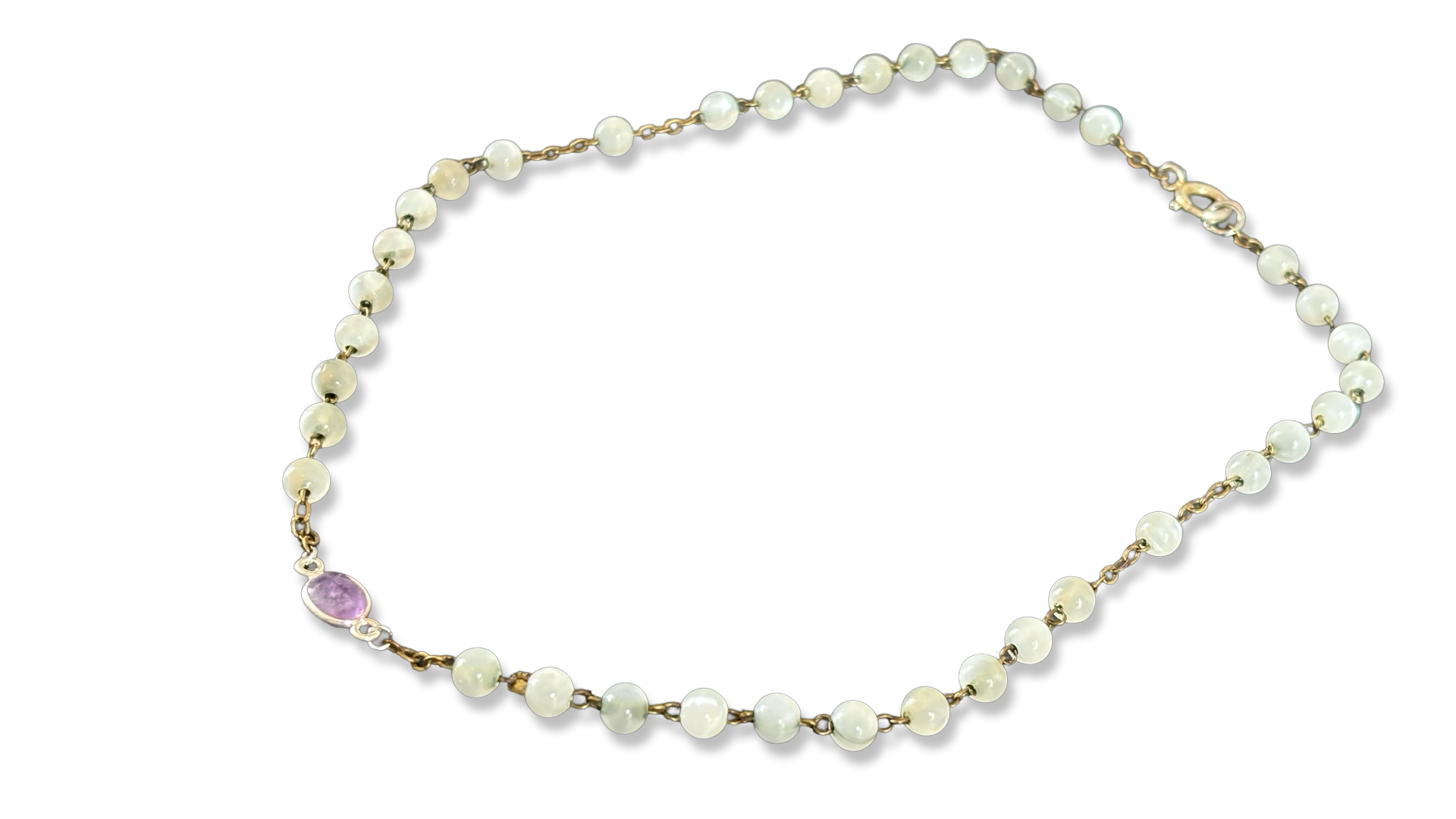 Collier chapelet et améthyste