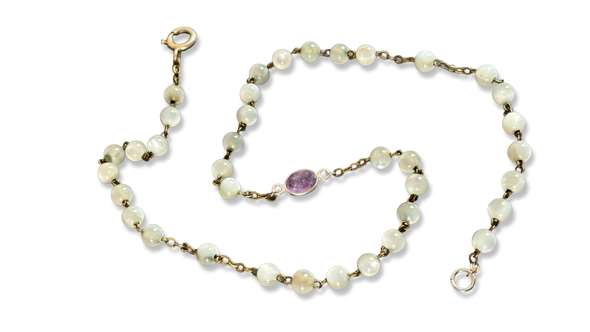 Collier chapelet et améthyste