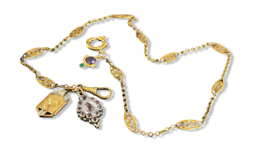 Collier filigrane, Sainte Marie et Améthystes
