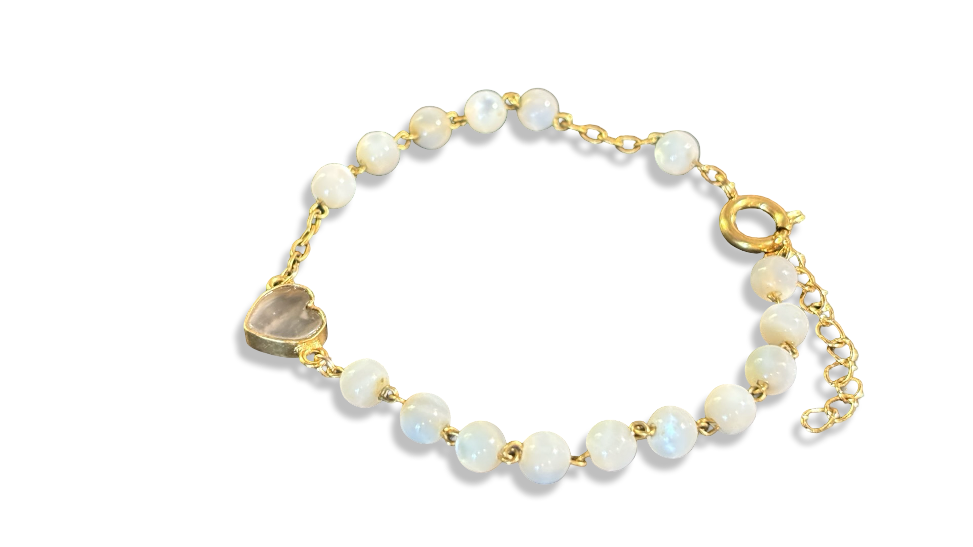 Bracelet chapelet et cœur en labradorite