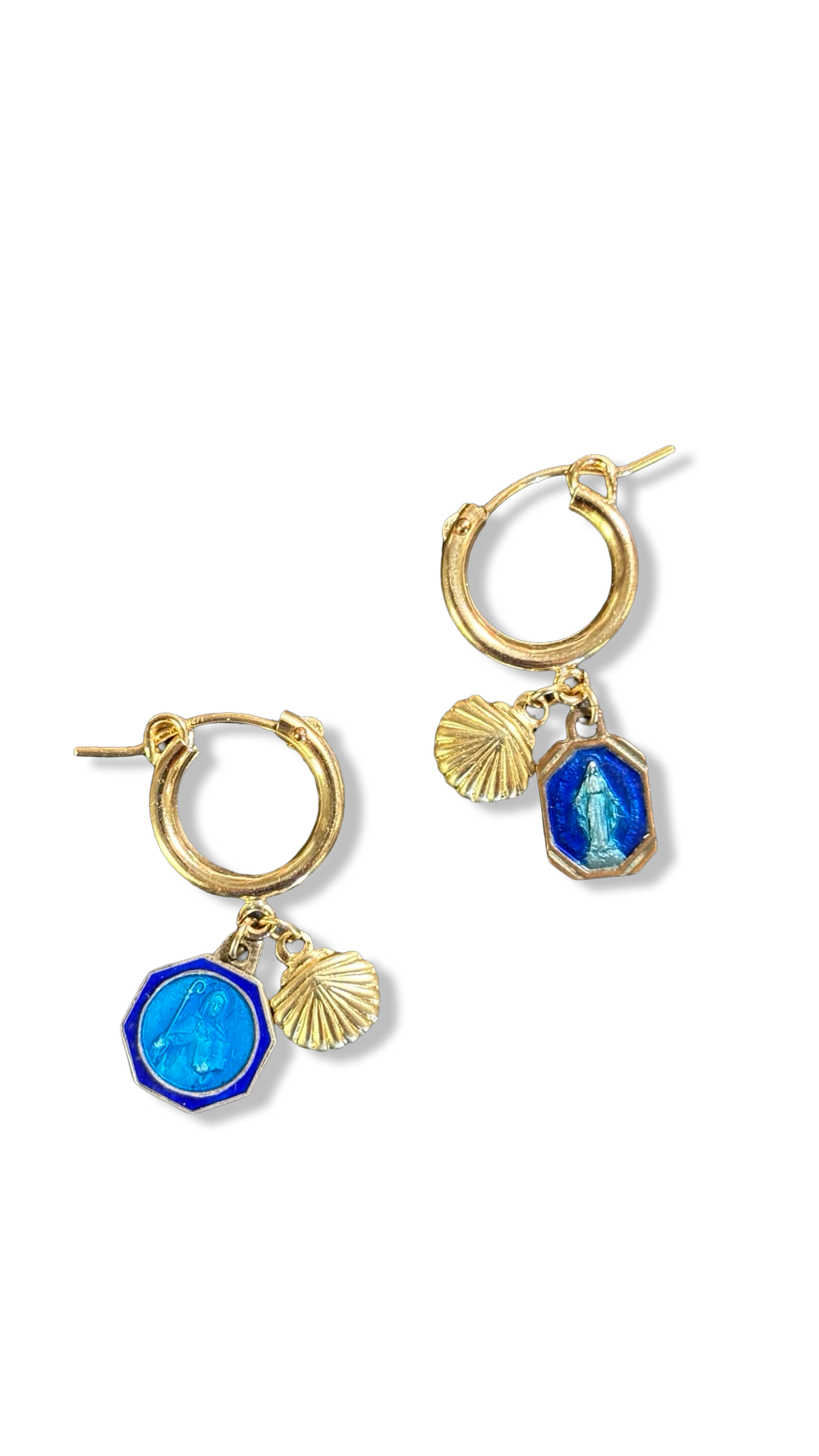 Mini créoles goldfilled et médailles émaillées