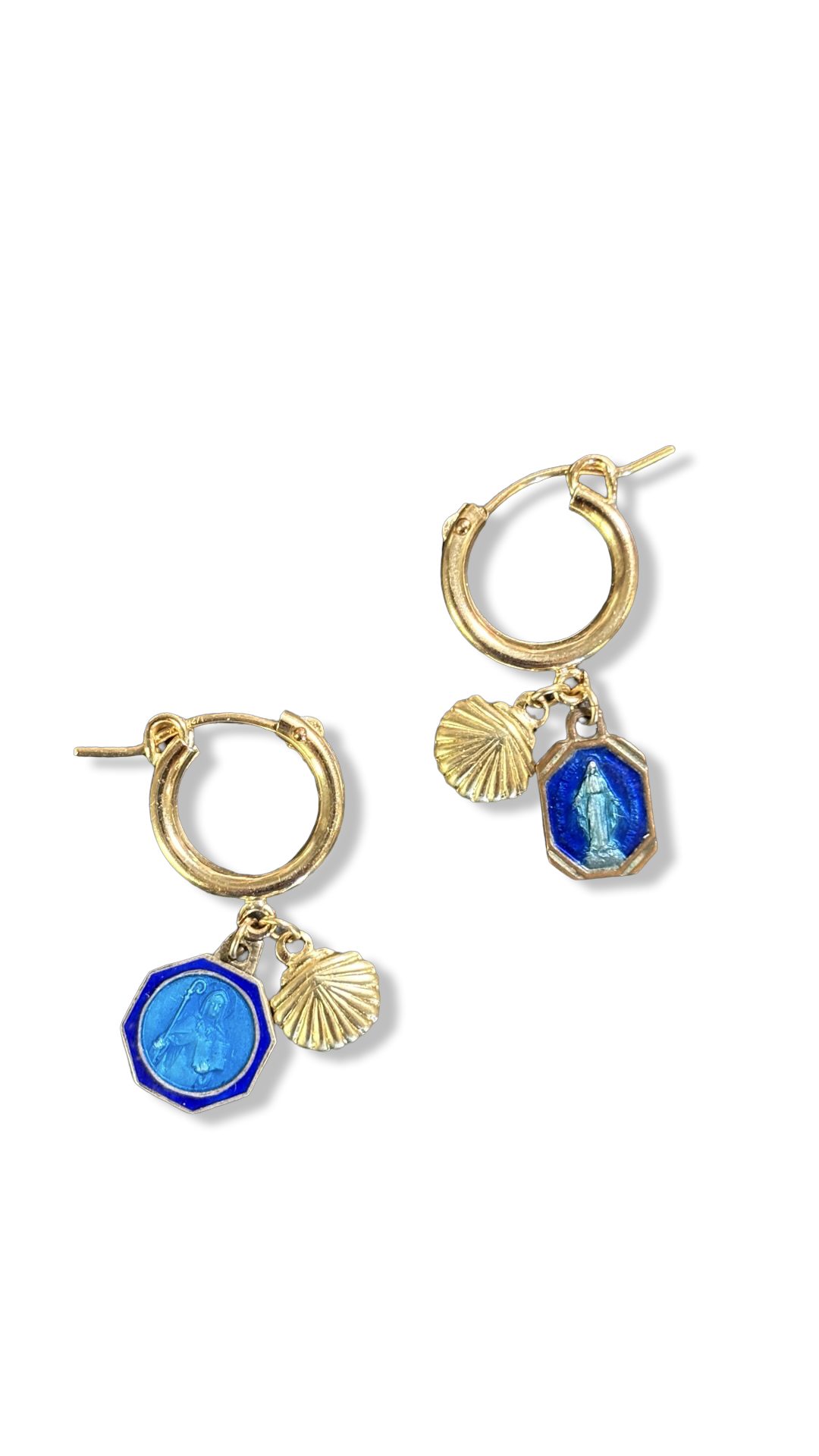 Mini créoles goldfilled et médailles émaillées