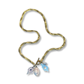 Collier chaîne ancienne , améthyste, motif de nacre et coquillage