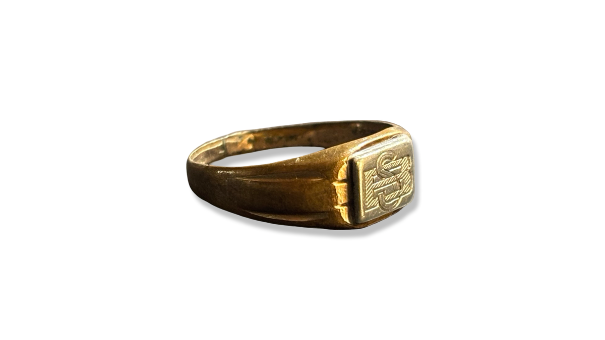 Anneau Art Deco monogrammé SB