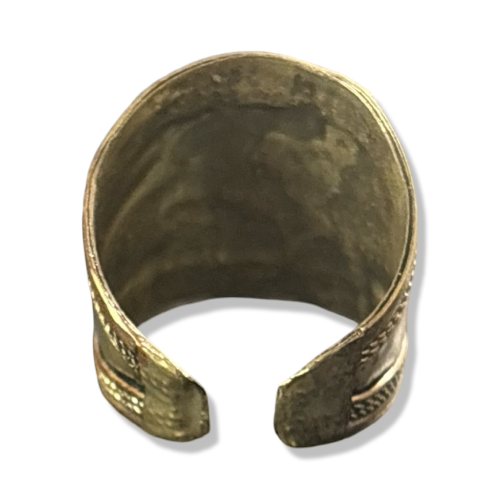 Bague en lapis lazuli et métal argenté