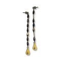 Pendants en chapelet marron et motifs en gouttes