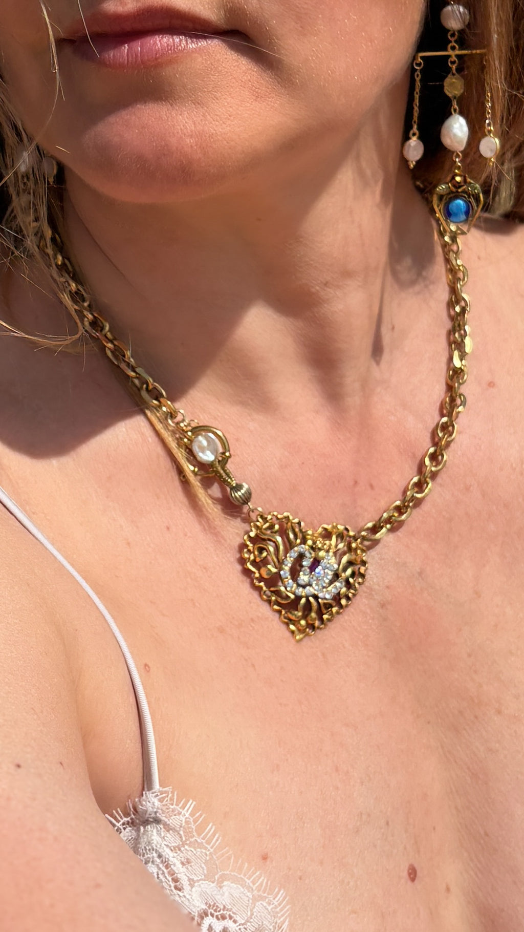 Chaîne vintage et Coeur Christian Lacroix