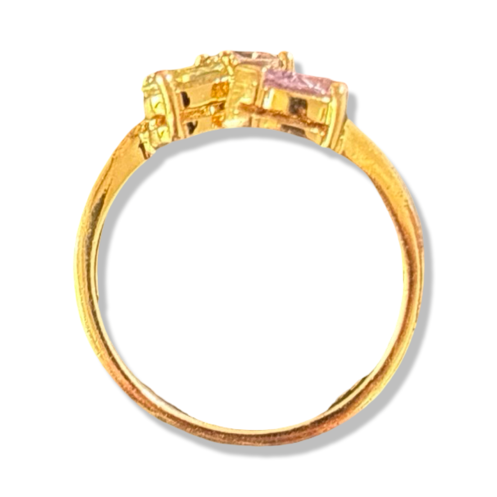 Bague vintage à strass colorés