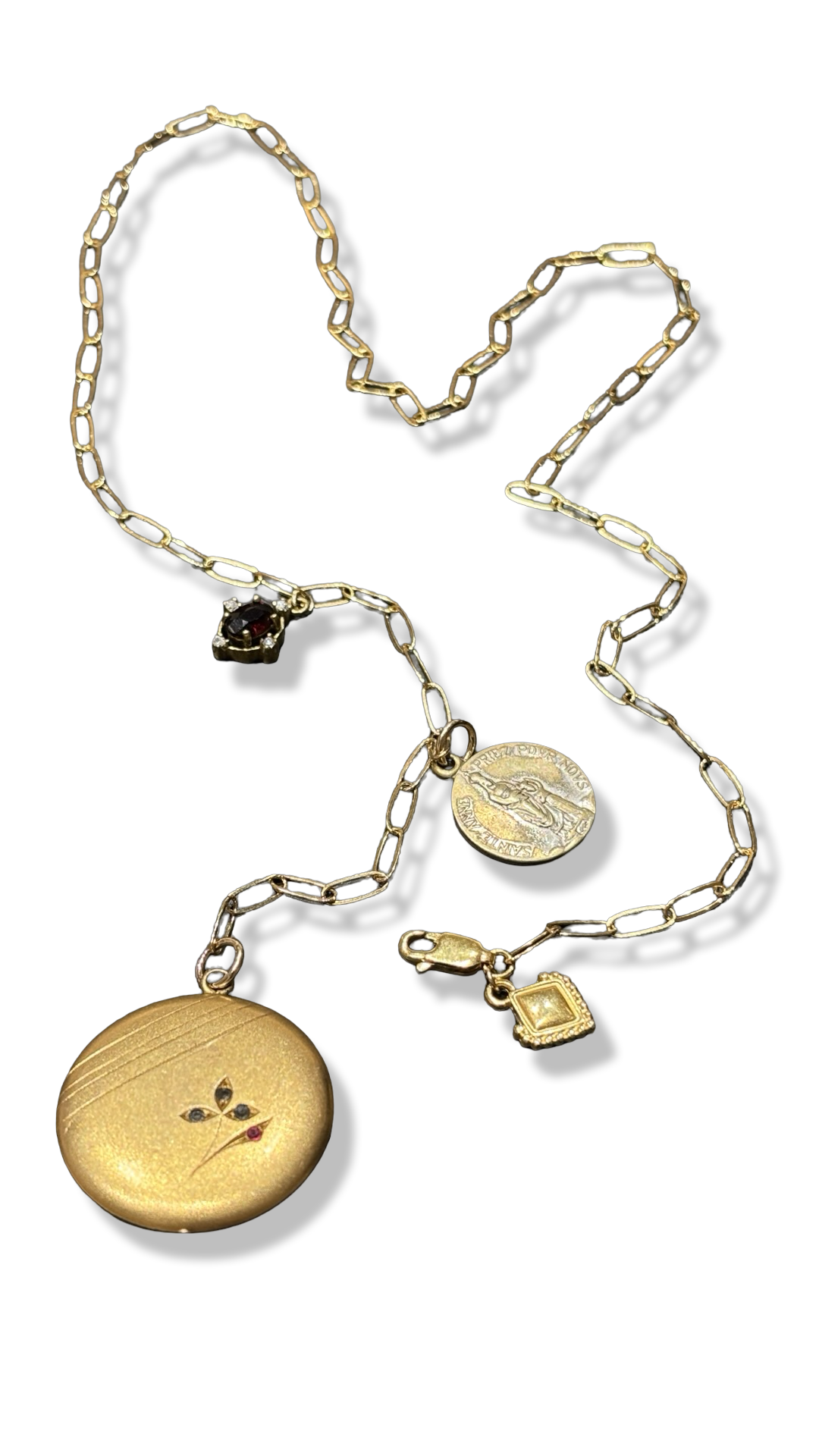 Collier lasso, médaillon et médaille de sainte Anne d’Auray
