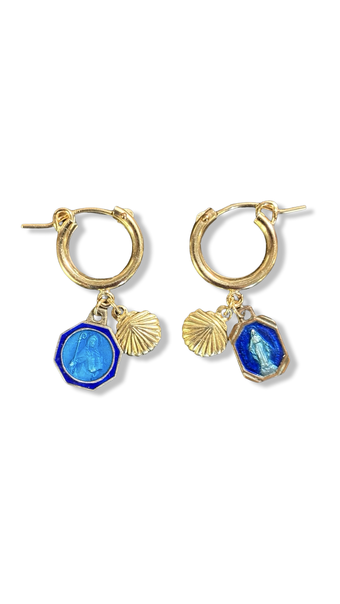 Mini créoles goldfilled et médailles émaillées