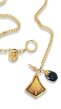 Collier médaille d’athlétisme et agate bleu