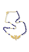 Collier chapelet bleu et motif 18e
